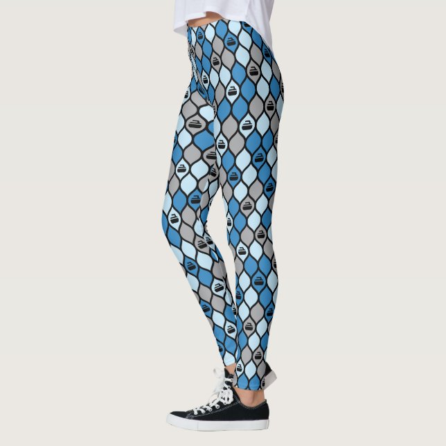 Leggings de Azulejo de Curva - Azul/Cinza (Esquerda)