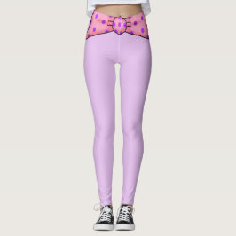 Leggings de banda de Bolinhas rosa