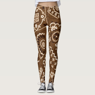 Leggings de bandana castanha
