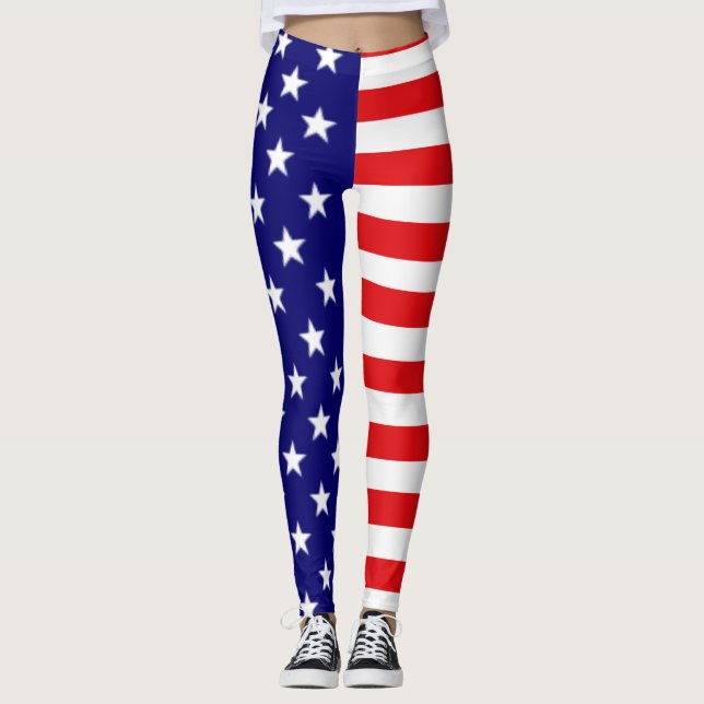 Leggings de bandeira americana (Frente)