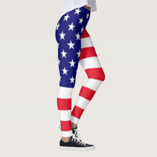 Leggings de bandeira americana