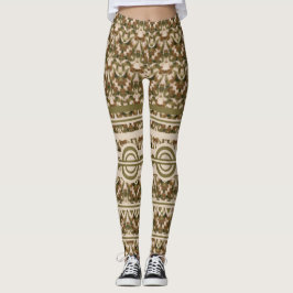 Leggings de bege castanho verde-militar