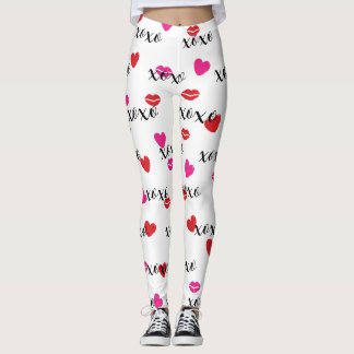 leggings de beijos e corações