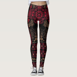 leggings de beleza vermelha e preta