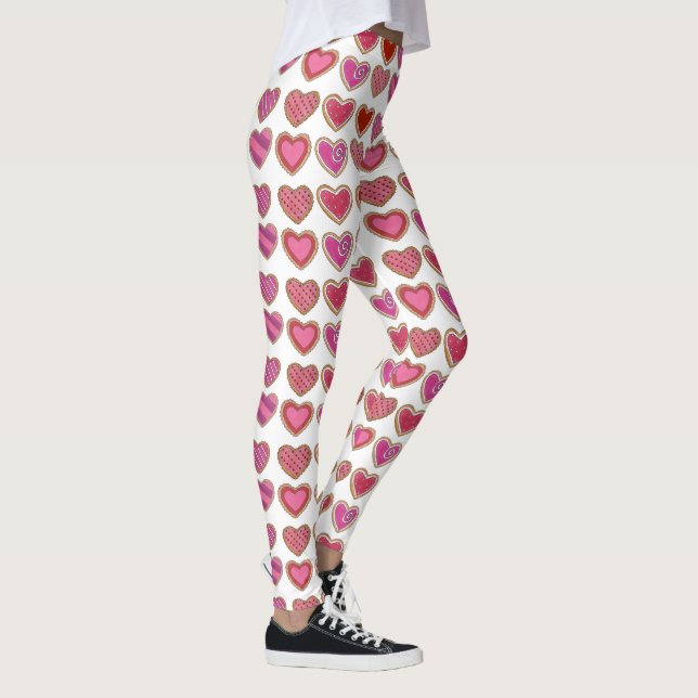 Leggings de Biscoito de Açúcar de Coração Rosa-dia (Direita)