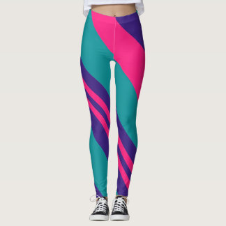 Leggings de Bloco de Cor com Redemoinho Abstrato R