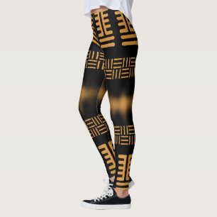 Leggings de Bogolan preto africano
