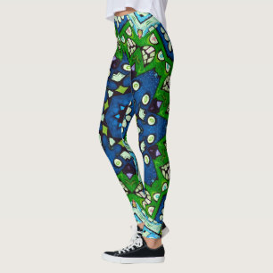 Leggings de Boho Mosaico do Mandala Floral Retro