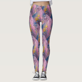 Leggings de bolhas cor-de-rosa-azulada
