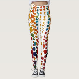 Leggings de Bolinhas de Cores Vibrantes