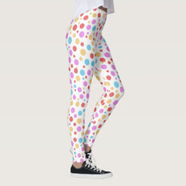Leggings de Bolinhas de Cores Vibrantes