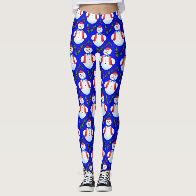leggings de boneco de neve de natal (Frente)