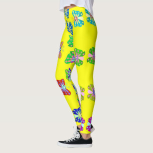 Leggings de borboleta amarela SPNP