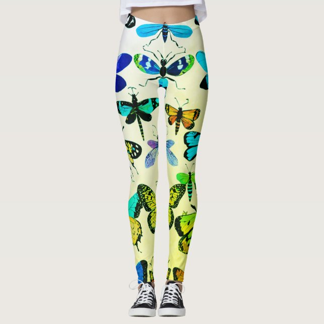 Leggings de borboletas da Grace Watercolor (Frente)