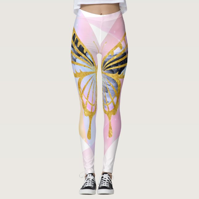Leggings de borboletas Ouros falsas (Frente)