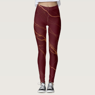 Leggings de borgonha e cobre - Na moda