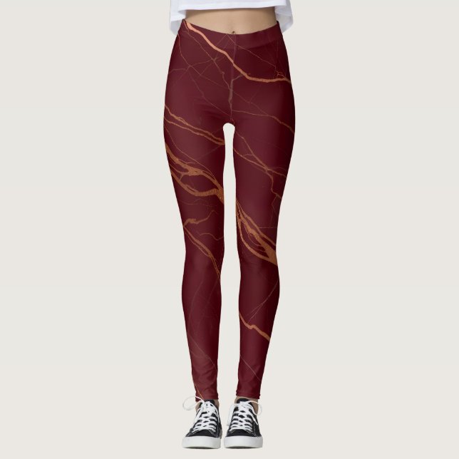 Leggings de borgonha e cobre - Na moda (Frente)