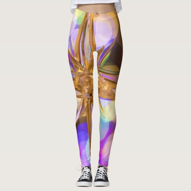 Leggings de brilho nas estrelas (Frente)