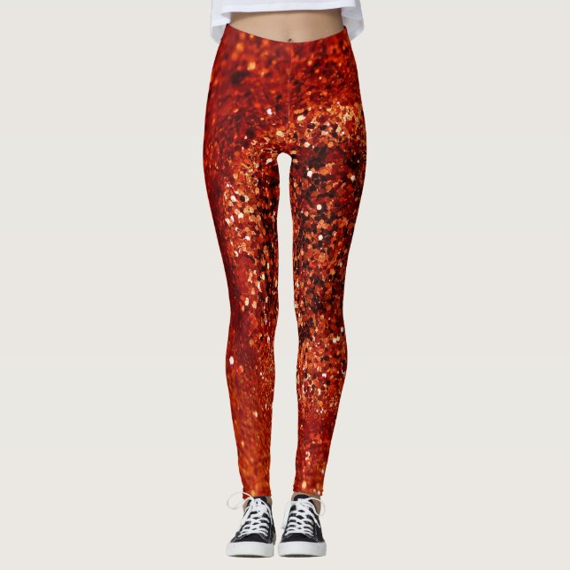 Leggings de brilho vermelho (Frente)