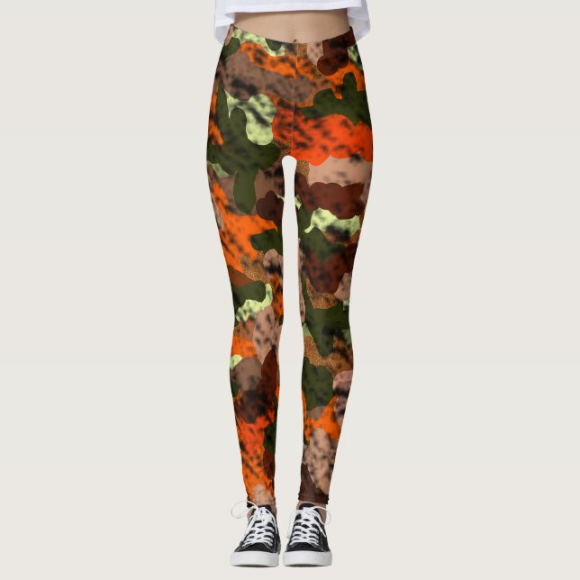 Leggings de caçadores da Camuflagem Laranja (Frente)