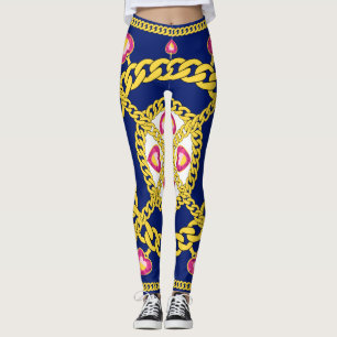Leggings de Cadeias Douradas