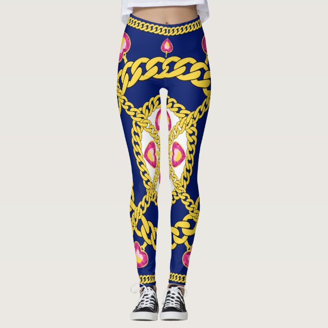 Leggings de Cadeias Douradas (Frente)
