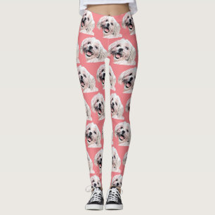 Leggings de Cães Malteses Pintadas