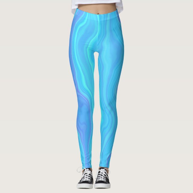 Leggings de camadas de agato azul (Frente)