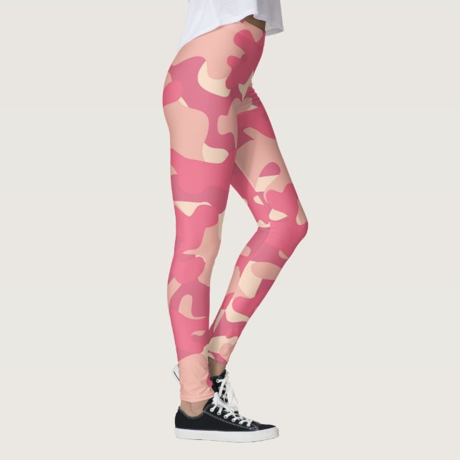 Leggings de Camuflagem Cor-de-Rosa Personalizada (Direita)