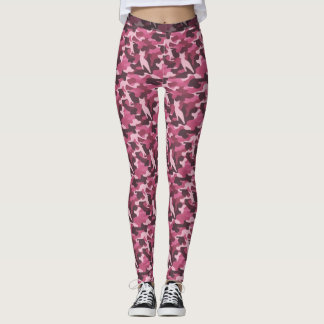 Leggings de Camuflagem Felina Rosa (Padrão 1)
