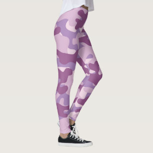Leggings de camuflagem roxa
