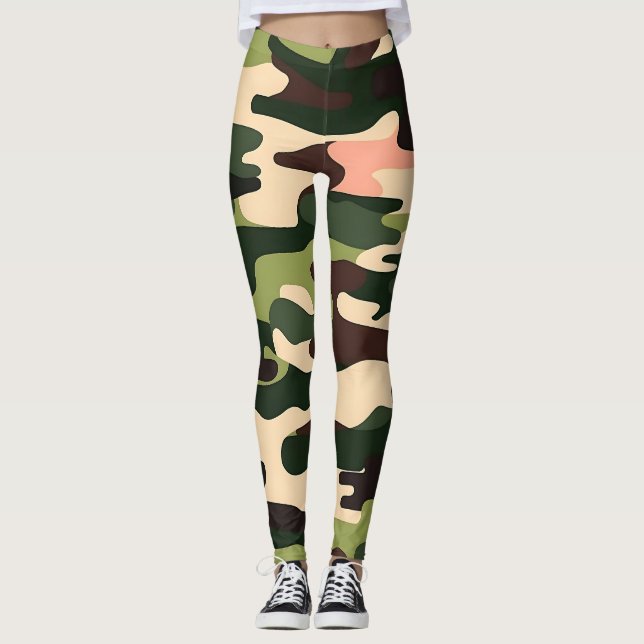Leggings de Camuflagem Trendy para W Ativo e Casua (Frente)
