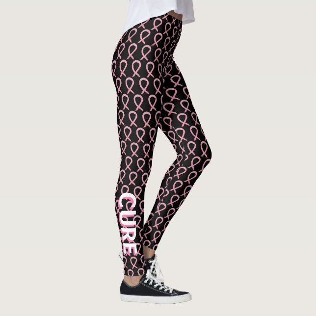 Leggings de Cancer de Fita de Sensibilização Rosa (Direita)