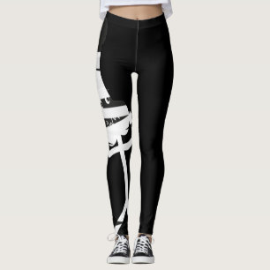 leggings de caráter envolto por cinzas brancas pre