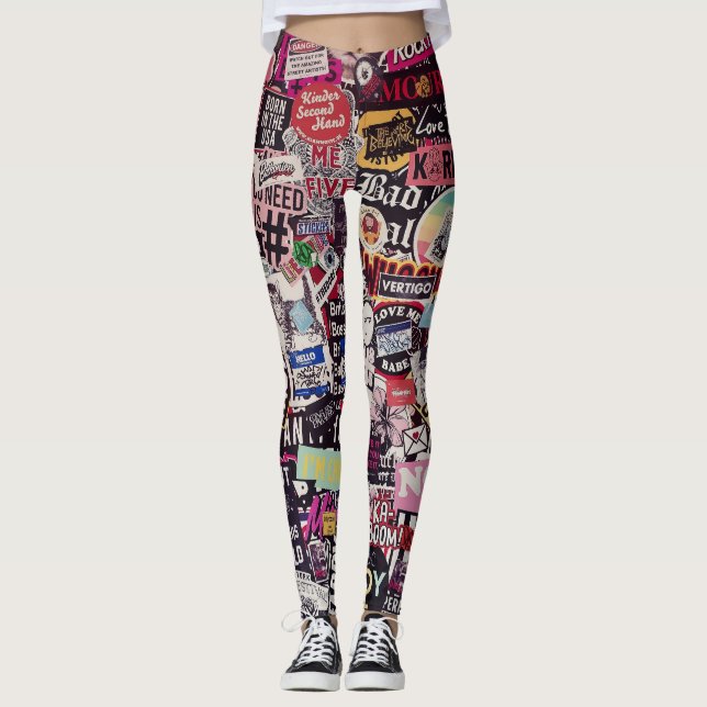 Leggings de cartazes (Frente)