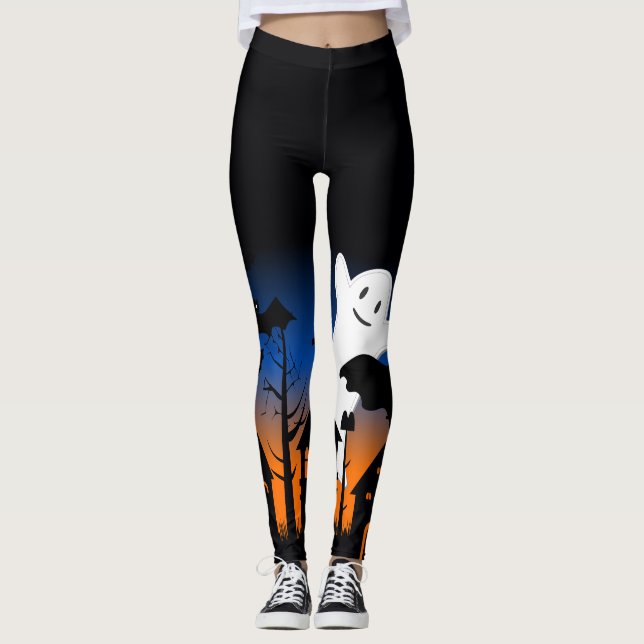 Leggings de Casa Assombrada de Halloween (Frente)