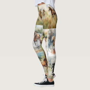 Leggings de Cavalos de Aquarela - Lindo