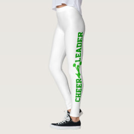 Leggings de Cheerleader Verde e Branco