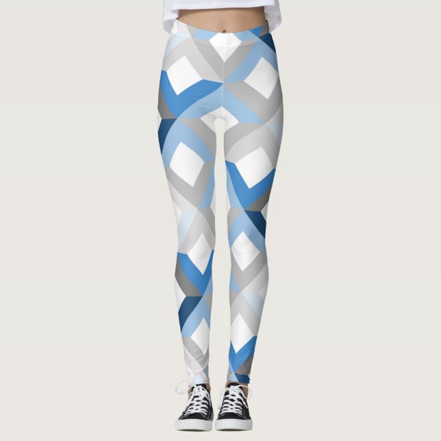 leggings de chevrons azuis (Frente)