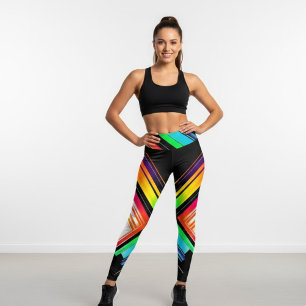 Leggings de Cintura Alta com Estampa Geométrica Ar