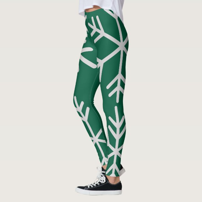 Leggings de cintura alta verde-escura (Esquerda)