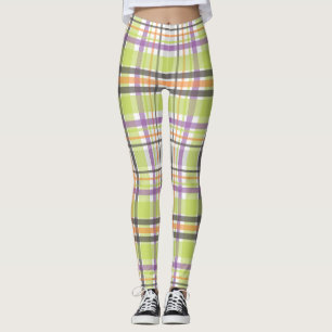 Leggings de Cintura Alta Xadrez Pastel Macabro