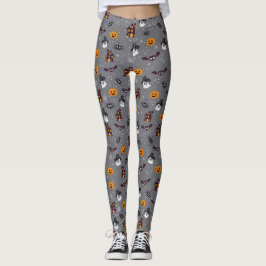 Leggings de Cinzas do Tema das Halloween
