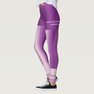 Leggings de Clube/Equipe de Stripe Roxo com Shore 