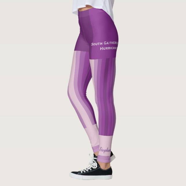 Leggings de Clube/Equipe de Stripe Roxo com Shore  (Esquerda)