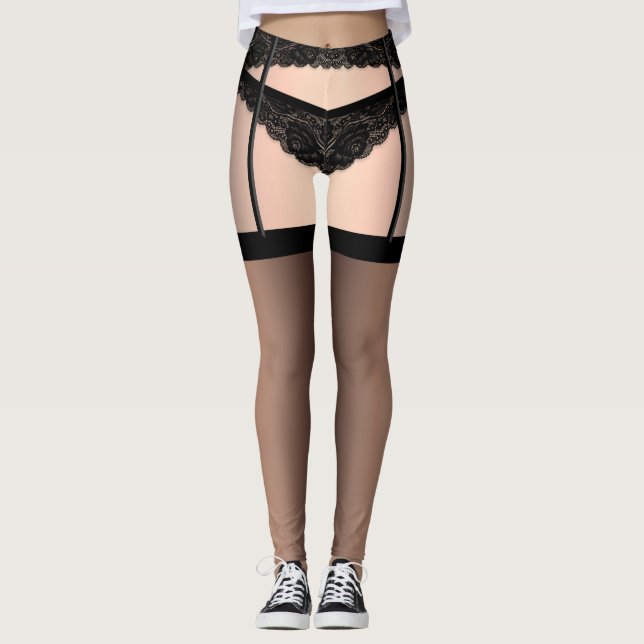 Leggings de Cobrir de Lingerie de Sissy Lace (Frente)
