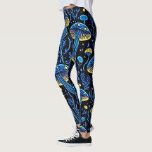 Leggings de Cogumelo Psicodélico Neon