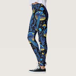 Leggings de Cogumelo Psicodélico Neon