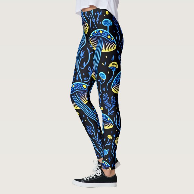 Leggings de Cogumelo Psicodélico Neon (Esquerda)