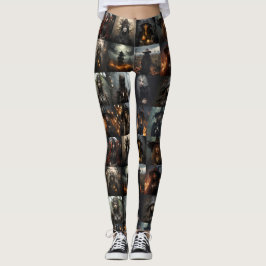Leggings de Colagem de Bruxas Escuras - Spooky
